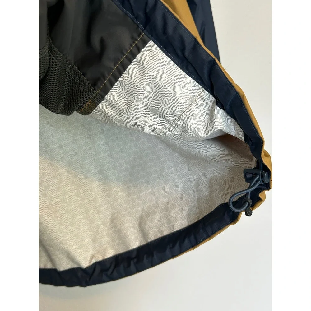 The North Face Mens venture Rain Jacket Blue Mustard Yellow Colorblock Hooded XL